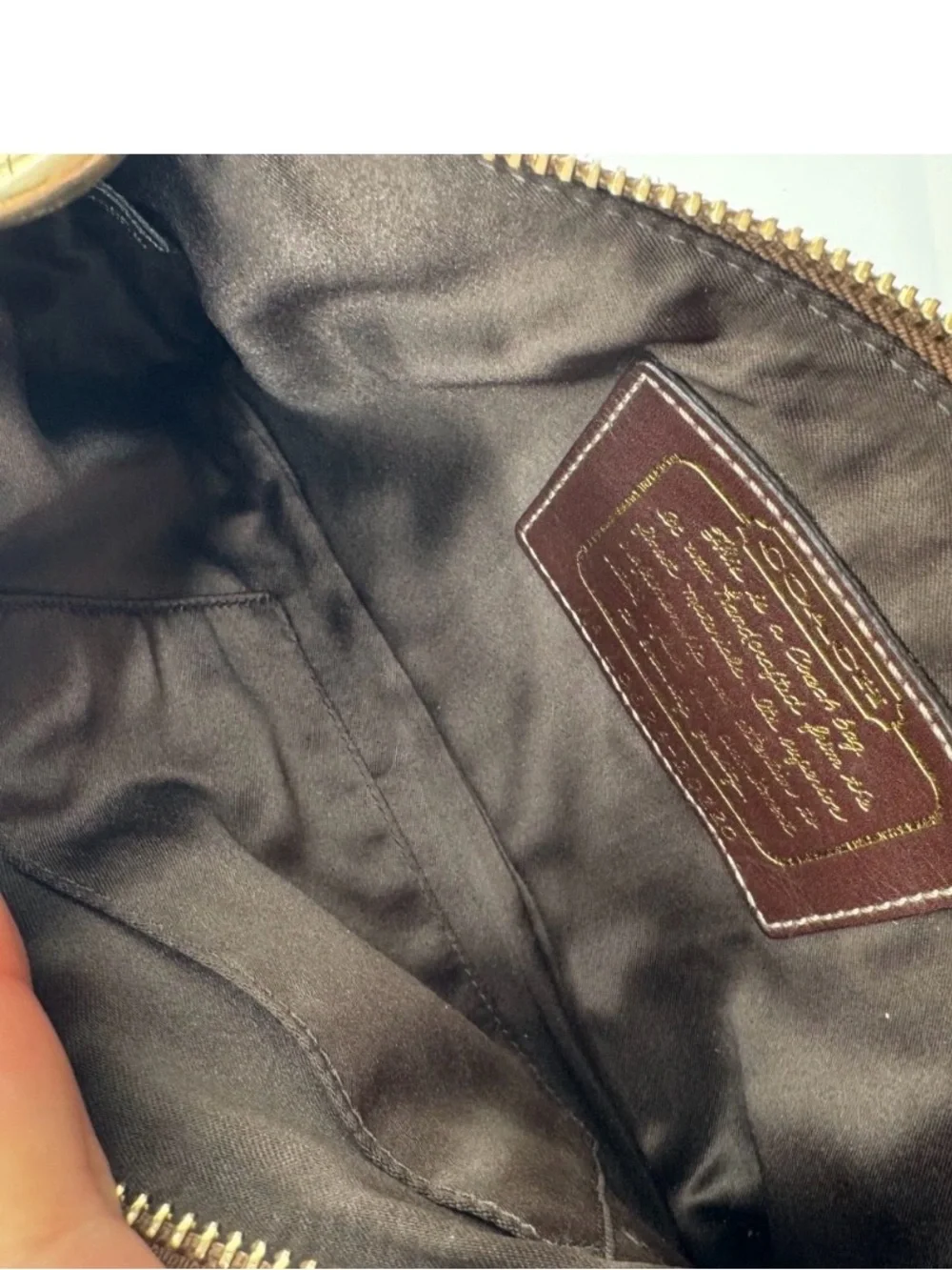 Coach Signature Brown Canvas Wristlet